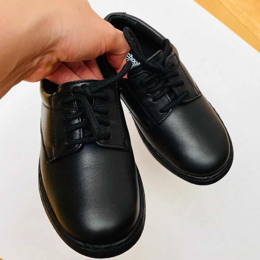 SCHOOL ISSUE Boys Black Leather Shoes